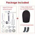 Meat Grinder Attachment for KitchenAid Stand Mixers, Metal Food Grinder with 4 Grinding Plates, 4 Blades, 2 Sausage Stuffer Tubes & Cleaning Brush — Fits All KitchenAid Models, Perfect Kitchen Gift