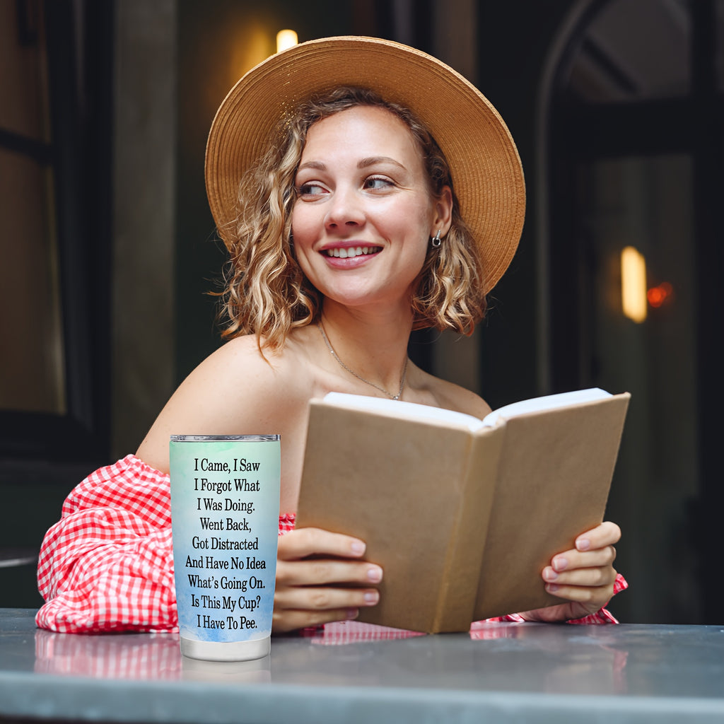 Funny Insulated Tumbler 20oz – "I Came I Saw I Forgot" Stainless Steel Travel Coffee Mug – Humorous Gift for Teachers, Coworkers & Birthdays