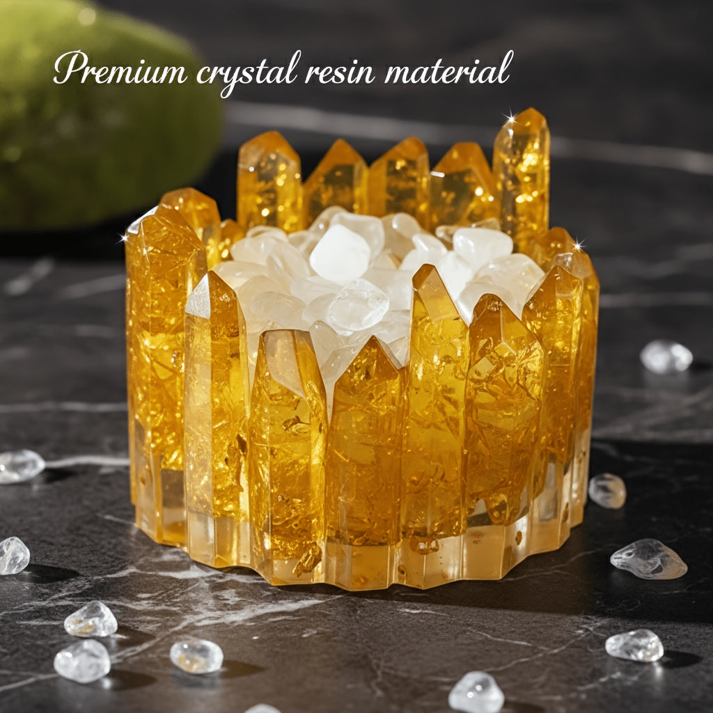 Crystal Column Bowl Candle Holder - Natural Stone Bracelet Ornament Storage Dish, Crystal Cleansing Bowl for Women, Boho Home Decor Gift (2.36-2.76 inch)
