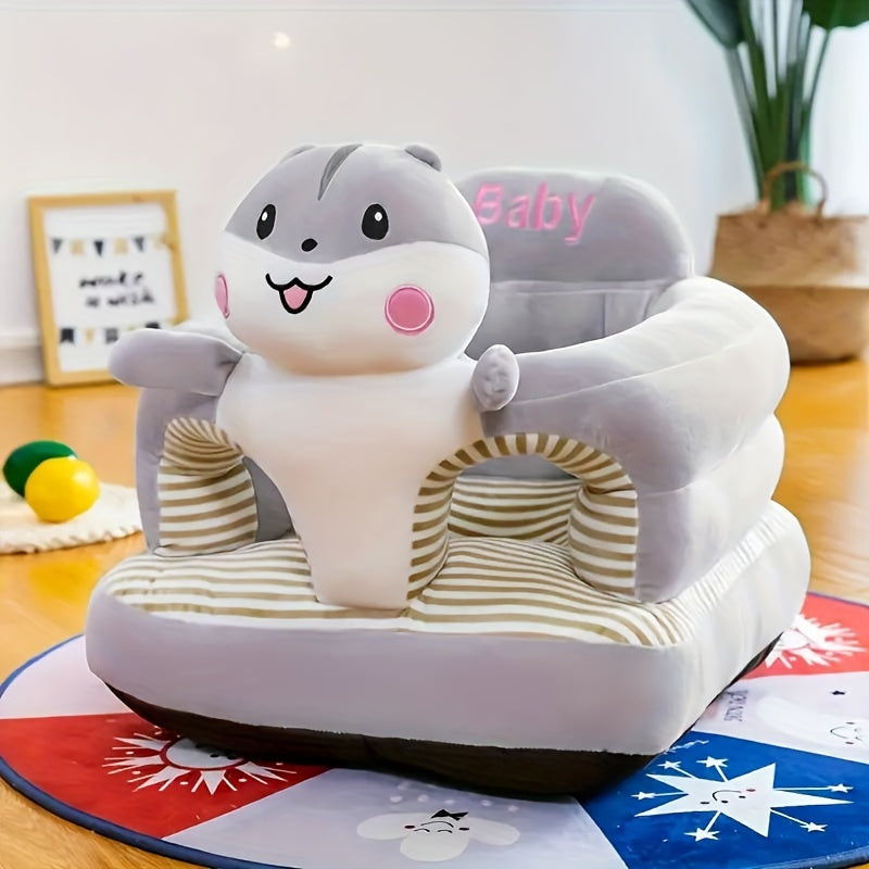 Kids Cartoon Sofa Chair Soft Thickened Toddler Seat – Cute Animal Design (Monkey, Elephant, Duck & More), Safe Learn-to-Sit Baby Chair, Portable Space-Saving Kids Furniture