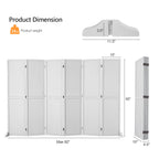 5 FT Freestanding Pegboard Room Divider | Wood Folding Privacy Screen & Display Board Organizer with Support Feet – White, Black, Natural, Grey | Craft Shows, Retail & Home