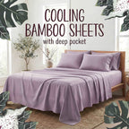 Bamboo Fiber 4-Piece Bedding Set Hypoallergenic Temperature Regulating Deep Pocket - Wrinkle Free All Season Bed Set Twin Full Queen King 12 Colors