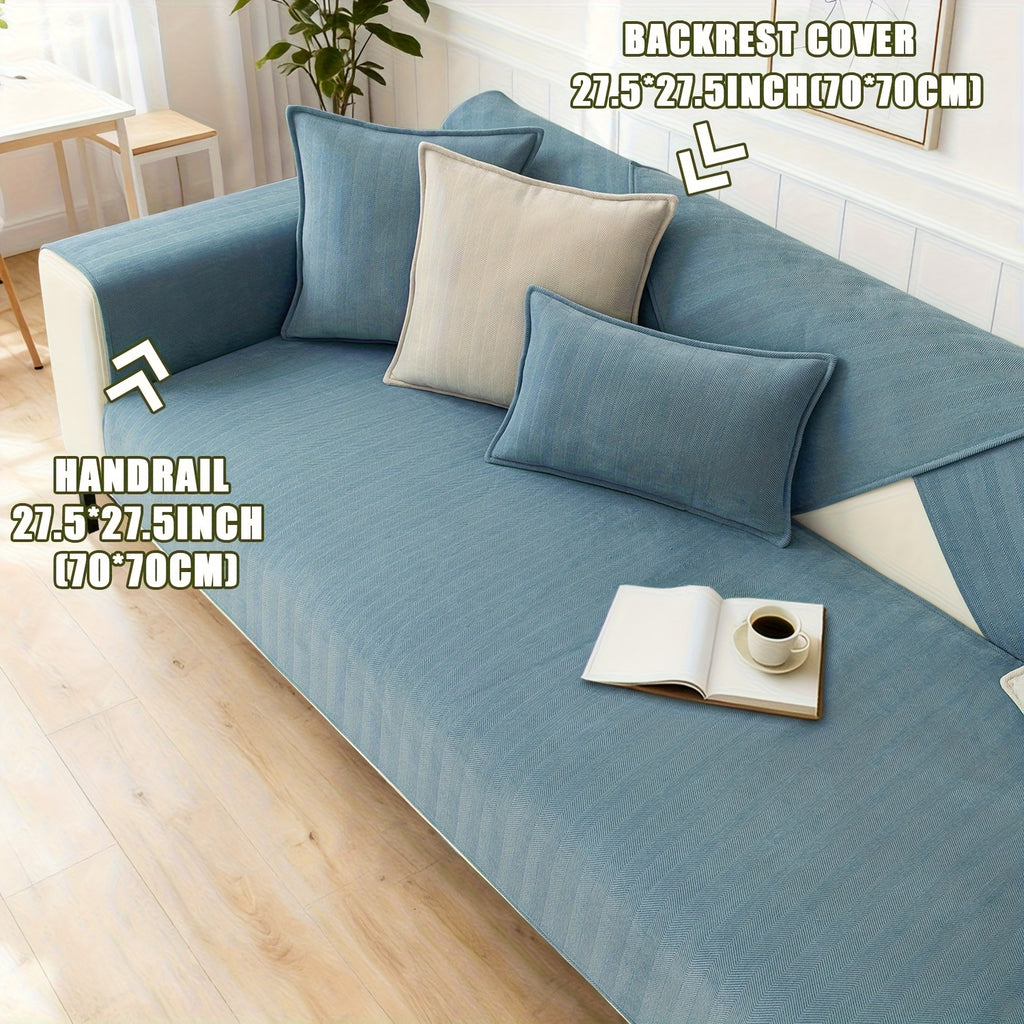 Chenille Ribbed Sofa Cover – Pet-Friendly Non-Slip Stretch Slipcover, Machine Washable Sofa Protector for 2, 3 & 4-Seater and Sectional Sofas, Modern Living Room Couch Cover