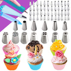 493 Piece Professional Cake Decorating Set with Rotating Cake Wheel & Reusable Piping Bags - Complete Baking Art Kit for Bakers Father's Day Gift