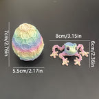 3D Printed Rose Frog & Rose Egg Statue Ornaments Set of 4 – Multicolor Desktop Decoration Figurines for Home Office Party Car Display, Unique Gift for Friends & Family, Random Color
