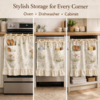 Appliance Skirt Curtain with Pockets – Farmhouse Kitchen Decor, Blackout Polyester, Grommet Top, Ruffled Trim | Hides Dishwasher, Washing Machine & Range Clutter | Nuvia Haven