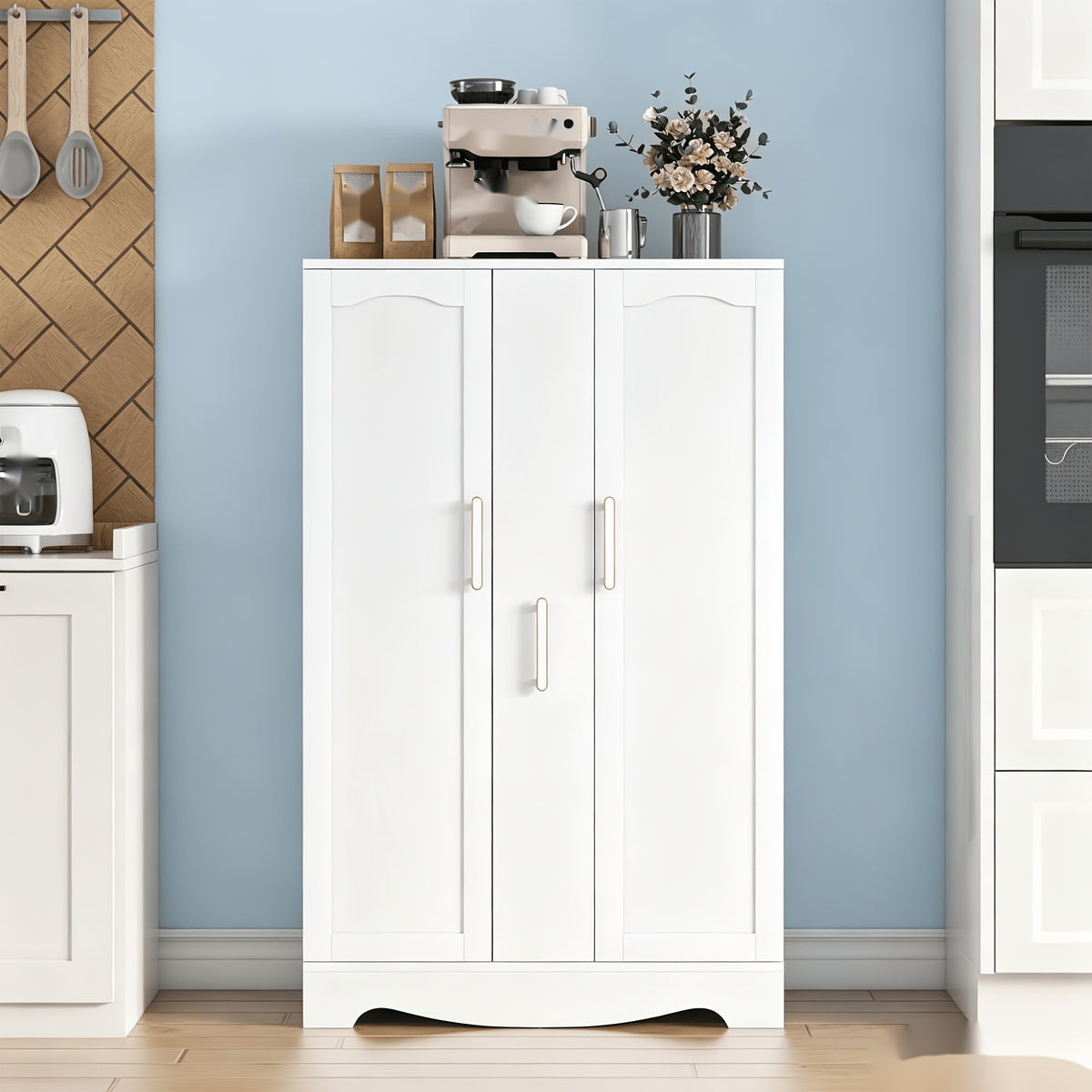 47 Inch Kitchen Pantry Storage Cabinet with Drawer – Multifunctional Buffet Cupboard Sideboard with Adjustable Shelves | Multiple Styles & Colors