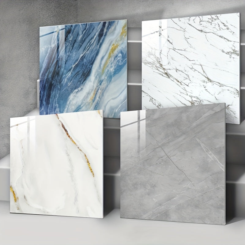 3D Marble Peel and Stick Wall Tiles 20/50pcs, Self-Adhesive Foam Wall Panels & Wall Stickers for Bathroom, Kitchen, Living Room & Bedroom Renovation, Easy to Cut & Clean, Grey Marble, Not Real Tile
