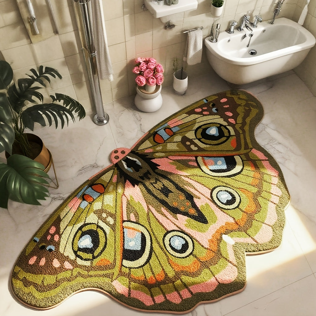 Butterfly Shaped Plush Rug Soft Carpet for Living Room Bedroom Bedside Creative Artistic Decor Modern Minimalist 2 Colors 3 Sizes