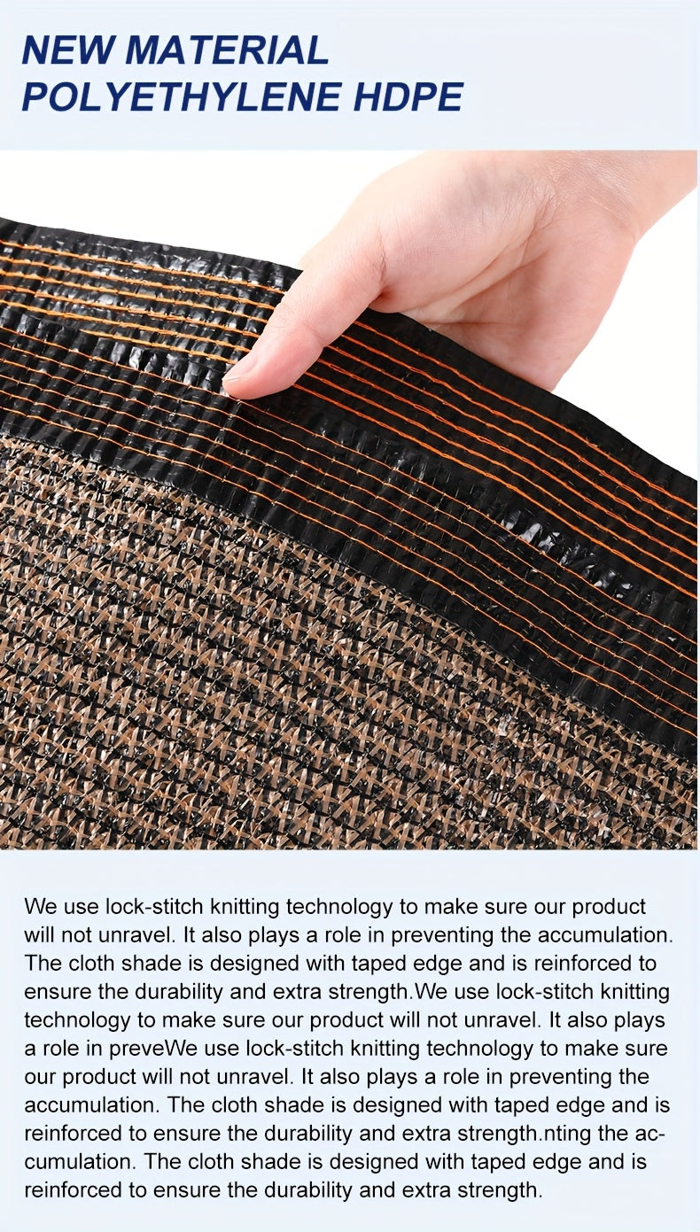 Anti-UV Sunshade Net for Garden, Greenhouse, Pergola & Terrace – Durable Sun Protection Shade Cloth for Plants & Outdoor Spaces | Brown & Black, Multiple Sizes