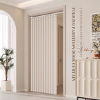 Boho Striped Magnetic Door Curtain – Elegant Folding Polyester Partition Curtain for Living Room, Bedroom & Kitchen, No-Drill Magnetic Closure, Hand Washable