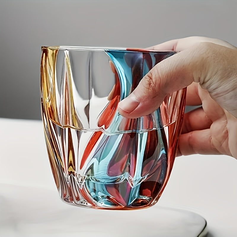 Czech Crystal Hand-Painted Wine Glass 150ml – Luxury Three-Color Painted Drinkware for Red Wine & Whiskey | Elegant Gift & Table Decoration