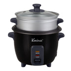 Mini Rice Cooker with Keep Warm | One-Touch Compact Electric Rice Cooker with Nonstick Pot, Glass Lid & Steamer | 0.6L (3 Cup) & 1.5L (8 Cup) | White or Black