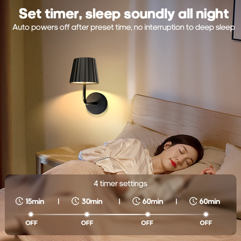 Touch Dimmable LED Wall Sconce with Remote USB Battery Backup 3 Color Temperatures Timer for Bedroom Living Room Hallway Low Voltage