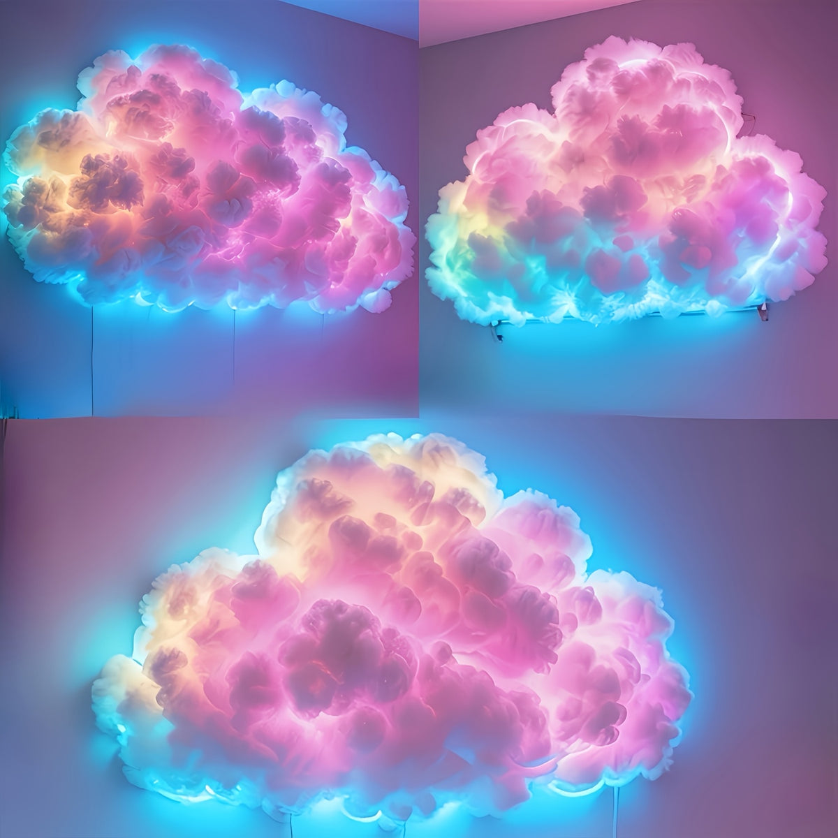 3D RGB LED Cloud Lamp Color Changing Night Light with Lightning Effects Mood Lighting for Bedroom Gaming Room Party Club Decoration