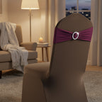 Elastic Chair Bands with Buckles 100pcs - Universal Chair Ties for Wedding Banquet and Party Chair Decoration