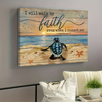 Sea Turtle Canvas Wall Art with Wood Frame – 11.8x15.7 Modern Ocean Beach Painting for Bathroom, Bedroom & Office, Minimalist Coastal Wall Decor Framed Picture
