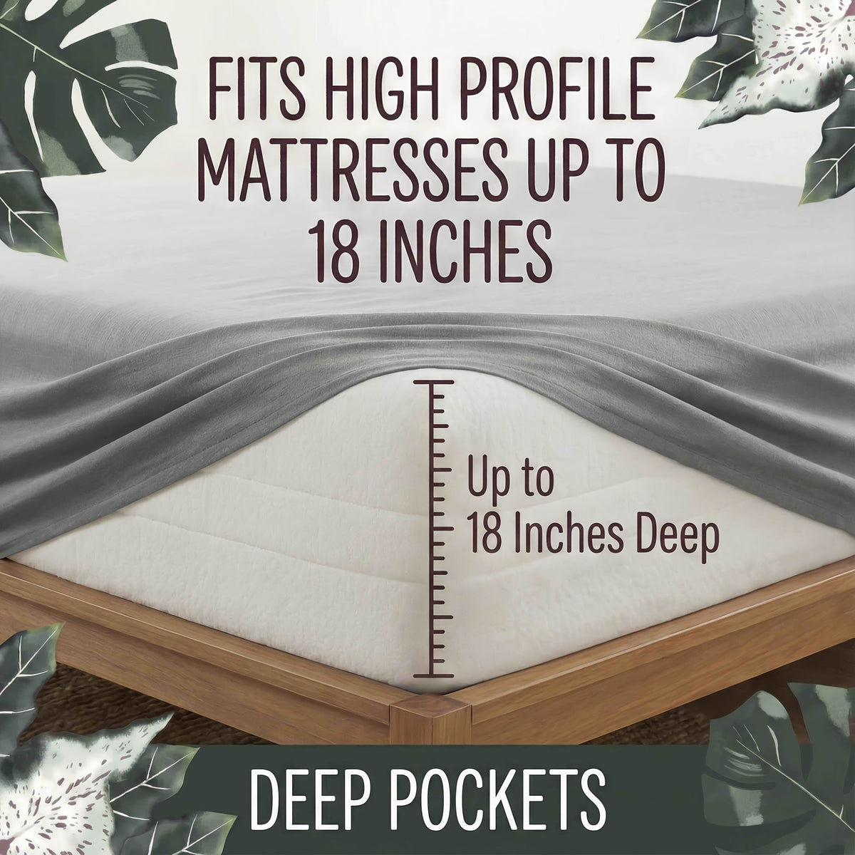 Bamboo Fiber 4-Piece Bedding Set Hypoallergenic Temperature Regulating Deep Pocket - Wrinkle Free All Season Bed Set Twin Full Queen King 12 Colors