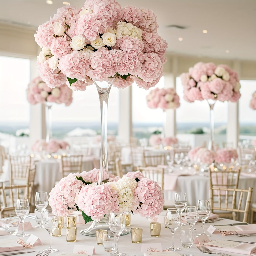 Bulk Artificial Hydrangea Flower Heads 72pcs with Stems - Faux Hydrangea Flowers for Home, Wedding & Party Decorations, Floral Arrangements & Centerpieces