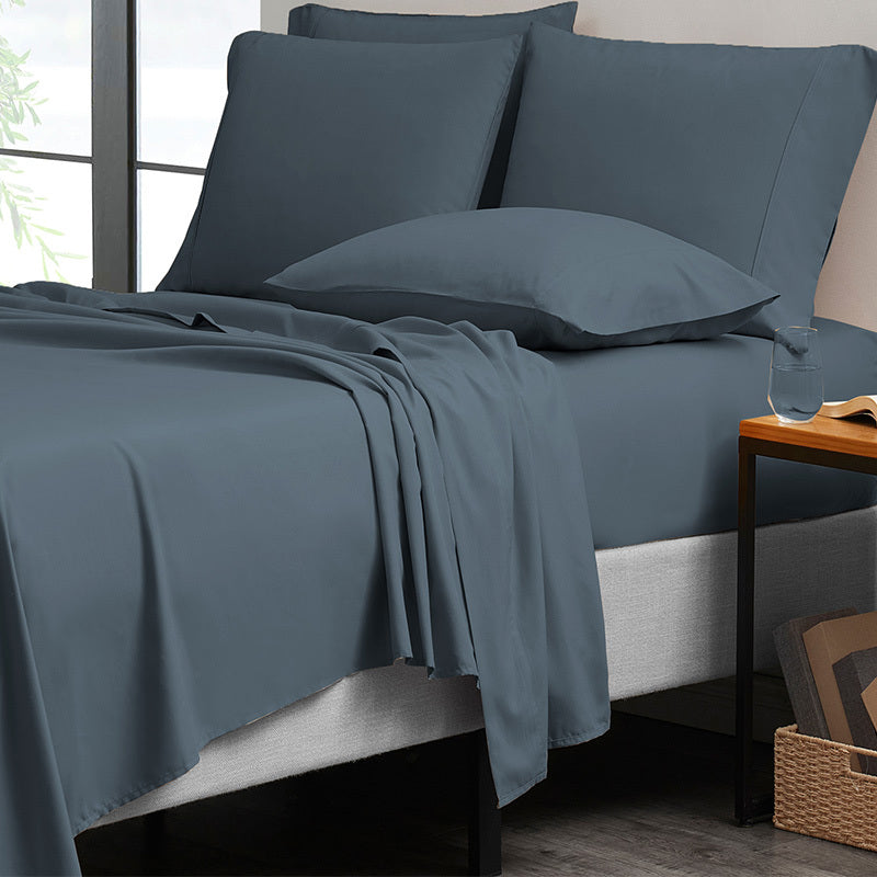 Bamboo Blend Cooling Sheet Set 6-Piece 2000 Thread Count Satin | Deep Pocket 16" Hypoallergenic Breathable Bed Sheets, Twin Full Queen King Cal King, 20 Colors