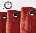 Luxury Distressed Crushed Velvet Curtains - 4-Piece Set (2 Panels + 2 Tiebacks), Grommet Top, Room Darkening | 10 Colors, 3 Sizes