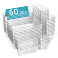 60-Piece Drawer Divider Organizer Set 4 Sizes Clear Plastic Storage Bins for Desk Office Drawer Kitchen Bathroom – Versatile Tray Organizers for Home Office Craft Supply Organization
