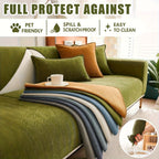 Chenille Ribbed Sofa Cover – Pet-Friendly Non-Slip Stretch Slipcover, Machine Washable Sofa Protector for 2, 3 & 4-Seater and Sectional Sofas, Modern Living Room Couch Cover