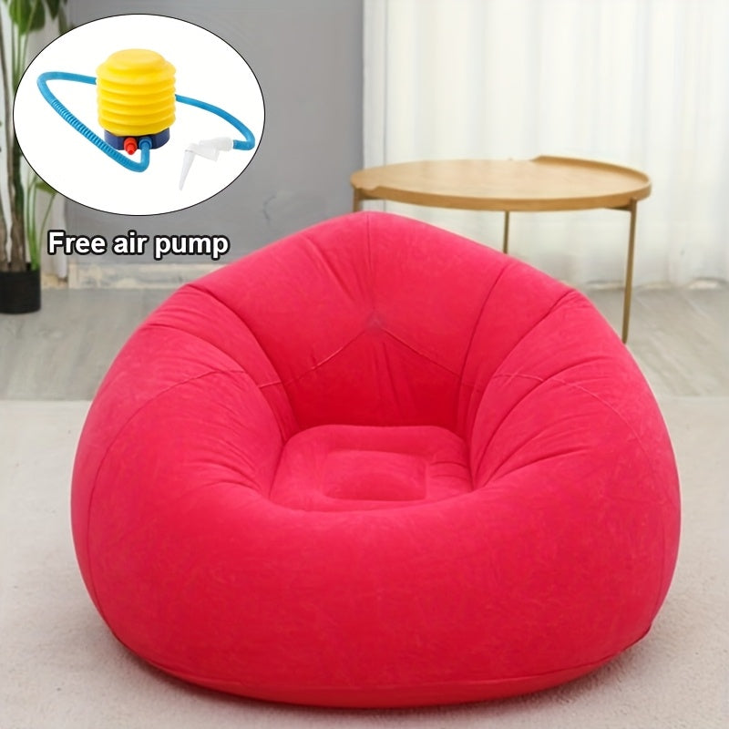 Large Bean Bag Chair Inflatable Lounge Sofa – Soft Comfortable Lazy Seat Tatami Floor Chair for Living Room Office Outdoor Camping, Multiple Colors