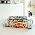Floral Quilt Set 2 or 3 Piece – Colorful Flowers & Plants Quilted Bedspread with Pillowcases, Soft Breathable Hypoallergenic Machine Washable Bed Cover Twin Queen King