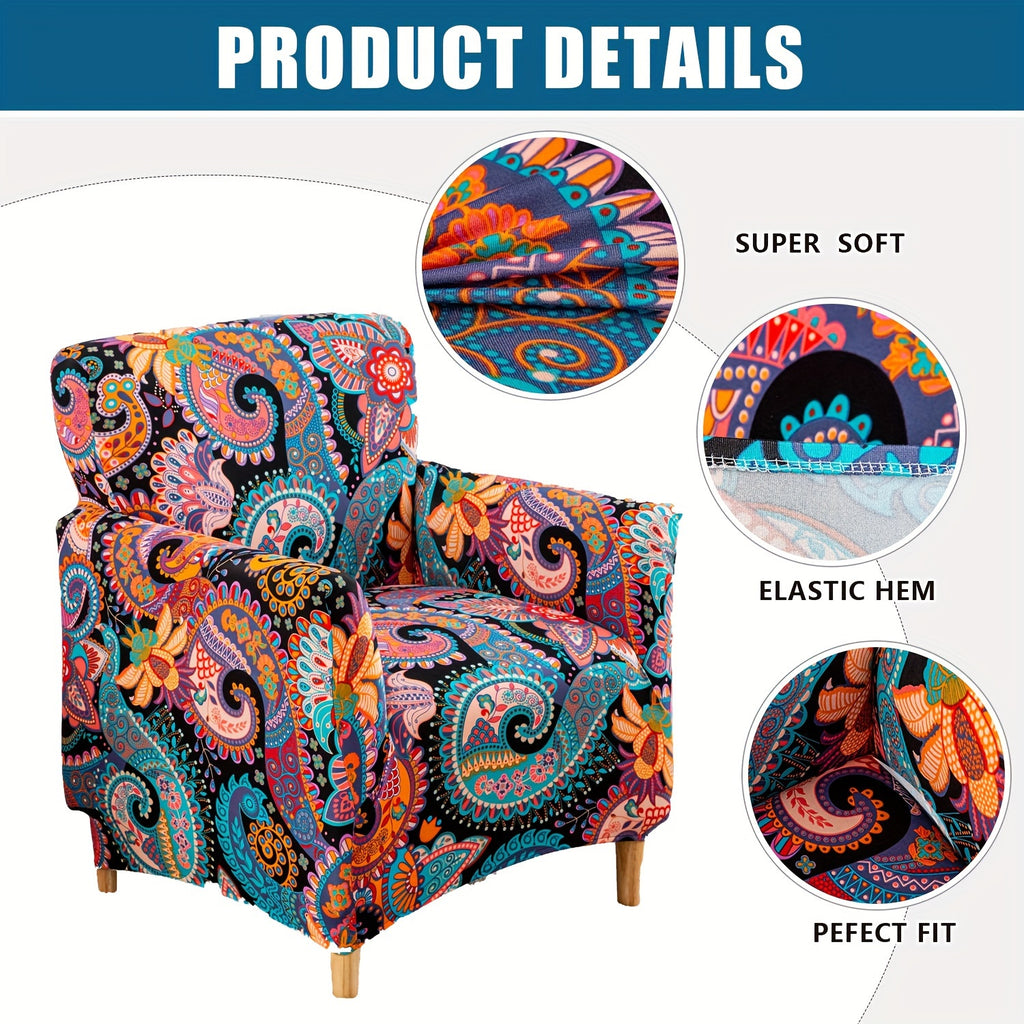 Stretch Armchair Slipcover 1pc - Mid Century Modern Accent Chair Cover with Arms Soft Furniture Protector for Living Room Office Reception Reading Machine Washable