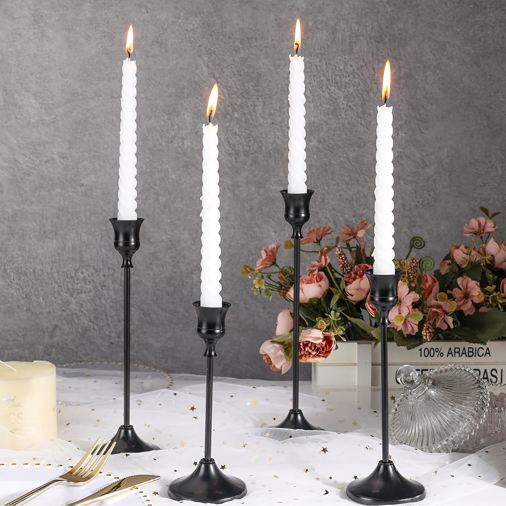 Metal Taper Candle Holders Set Elegant Detachable Base for Wedding Centerpiece Candlelit Dinner Table Decor Home Accent Copper and Black Set of 6 12 36