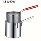 Mini 304 Stainless Steel Deep Fryer with Filter Net – Oil-Saving Small Frying Pot for French Fries, Chicken Wings & More | Induction Compatible & Dishwasher Safe
