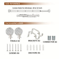 Adjustable Curtain Rod Crystal & Gold Single Decorative Rod for Windows 28 to 122 Inch – Spliced Extension Design, 8 Size Options
