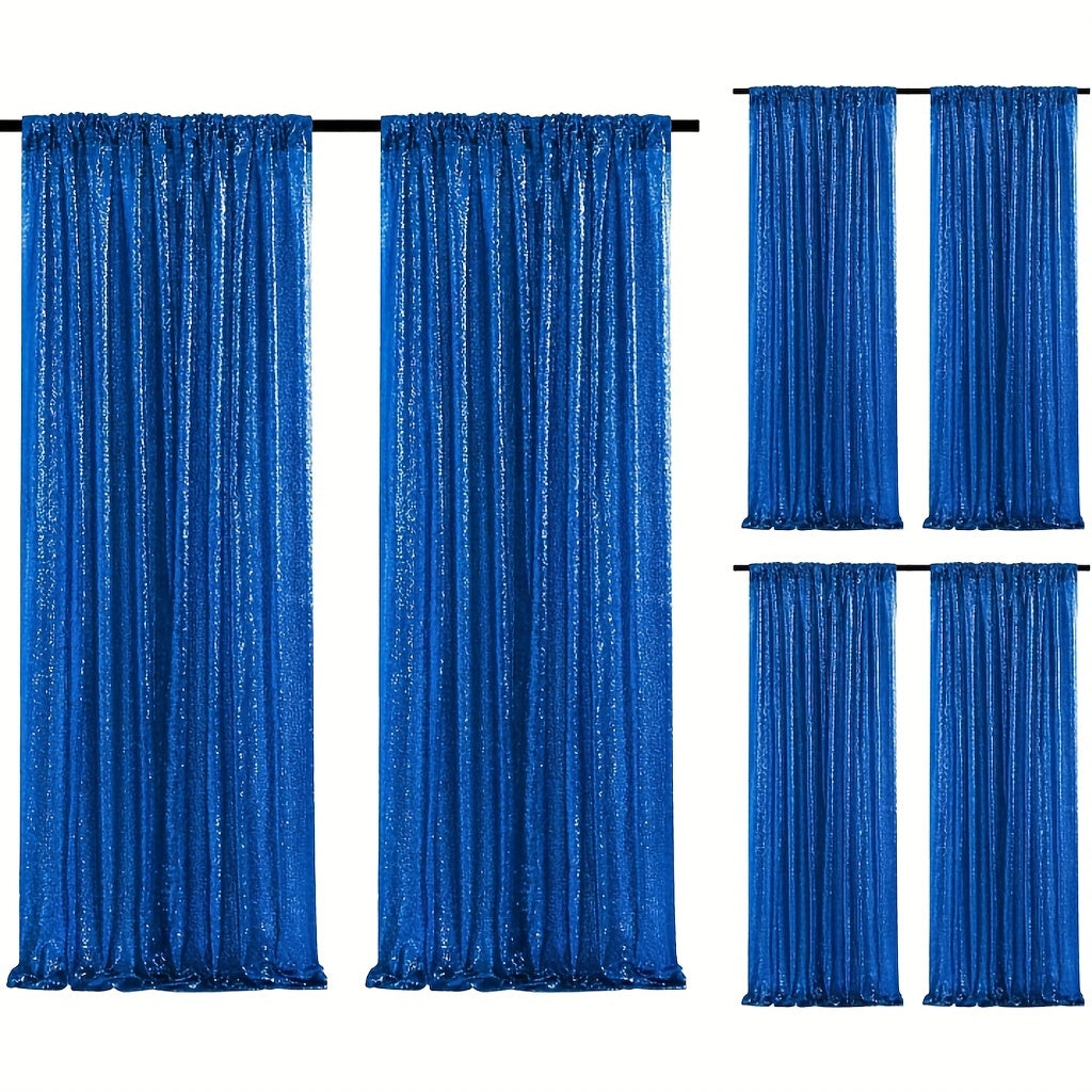 Sequin Curtains Backdrop 4 & 6 Panels 2x8FT - Shimmer Glitter Party Backdrop Curtain for Wedding Birthday Bachelorette Photo Booth, 25 Colors Reusable Event Decoration