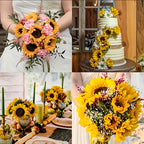 Sunflowers Artificial Flowers 20pcs 10pcs Bulk Fake Sunflower Stems for Home Decor, Wedding Centerpiece, Outdoor Table Decor, Church School Photography Props, Party & Mother's Day Gift