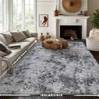 Plush Fluffy Area Rug Tie Dye Soft Indoor Carpet Non-Slip for Living Room Bedroom – Modern Home Decor Floor Mat | Multiple Sizes | Light Gray, Dark Gray, Black, Pink