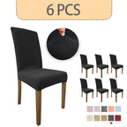 Jacquard Stretch Dining Chair Covers 4/6pcs – Removable Washable Elastic Chair Slipcovers for Dining Room & Kitchen, 10 Colors, Christmas & Holiday Home Decor Chair Protector