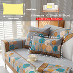 Bohemian Chenille Sofa Cover Tree Embroidery Print Thick Non-Slip Pet Friendly One-Piece Couch Protector Armchair Loveseat 3 4 Seater