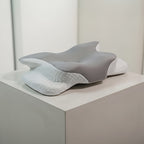 Cooling Neck Pillow Ergonomic Contour Support - Viscose Fill Breathable Cooling Cover, High-Loft Cervical Pillow for Side & Back Sleepers, Blue & Grey