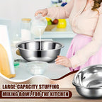Stainless Steel Mixing Bowl Large 15.75", 304 Stainless Footed Salad Bowl, Rust-Resistant Vegetable & Fruit Washing Basin, Soaking Tub & Dish Pan for Home Kitchen, Easy to Clean, Great Father's Gift
