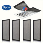 Magnetic HVAC Vent Covers for Floor Wall Ceiling PVC Air Vent Screen with Mesh Filter Tool-Free Installation Pest Control 4 & 5 Pack