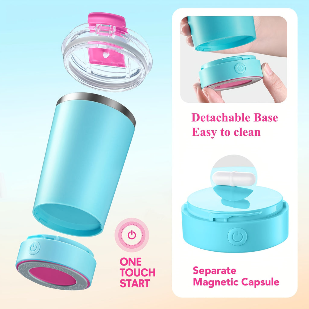 Self Stirring Mug 14oz Rechargeable – 316 Stainless Steel Automatic Magnetic Stirring Coffee Cup with Lid for Coffee, Tea & Hot Chocolate