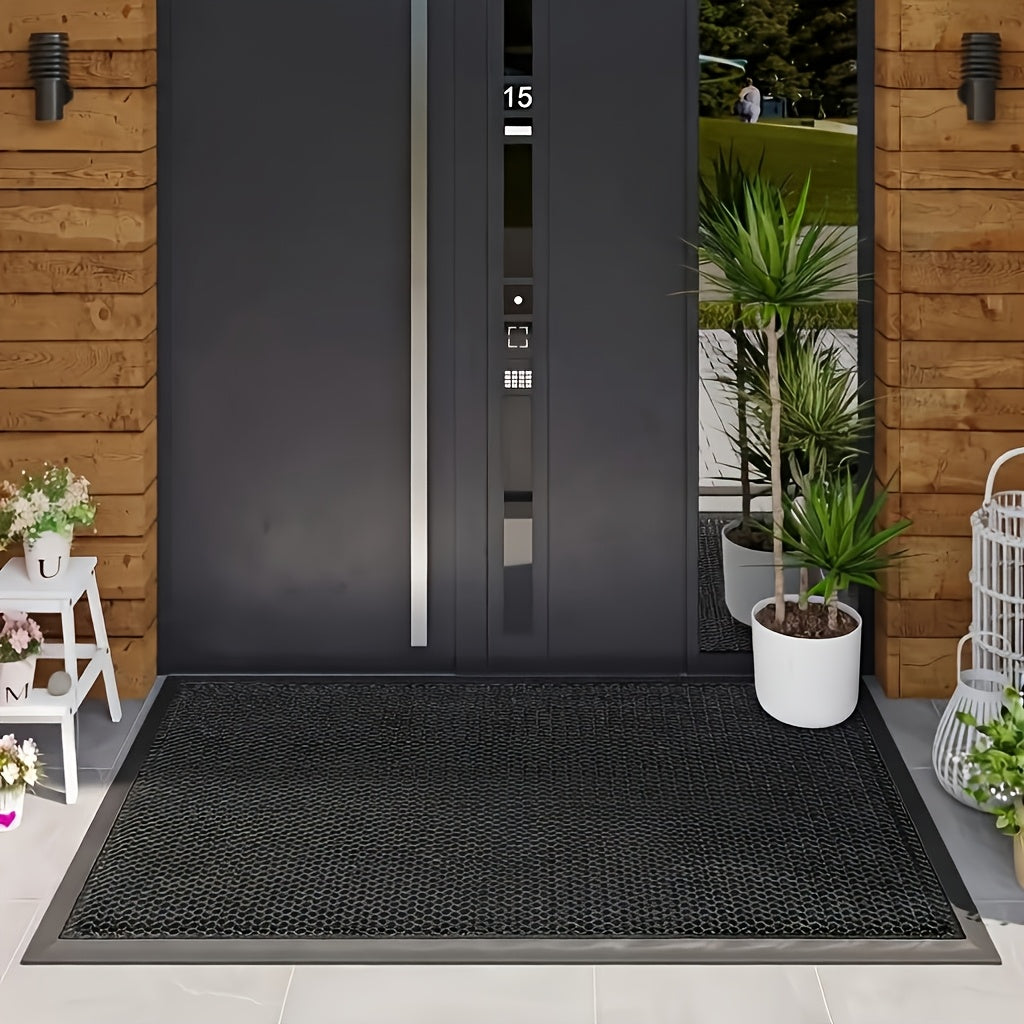 Heavy-Duty All-Weather Scraper Door Mat Non-Slip – Mud & Dirt Scraping Entrance Rug for Entryway, Patio, Garage & High-Traffic Areas, 3 Sizes, Deep Grey & Black