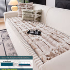 Plush Sofa Cover Super Soft Thickened Warm Anti-Slip Couch Cushion Mat – Furry Velvet Sofa Protector for Living Room Bedroom, Easy Care Durable Home Decor Furniture Cover