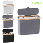 Bamboo Toilet Paper Storage Basket with Lid Holds 12 Rolls, Multi-Functional Bathroom Organizer with Tissue Holder Hook – Countertop Bathroom Decor, Black, Gray, White & Purple