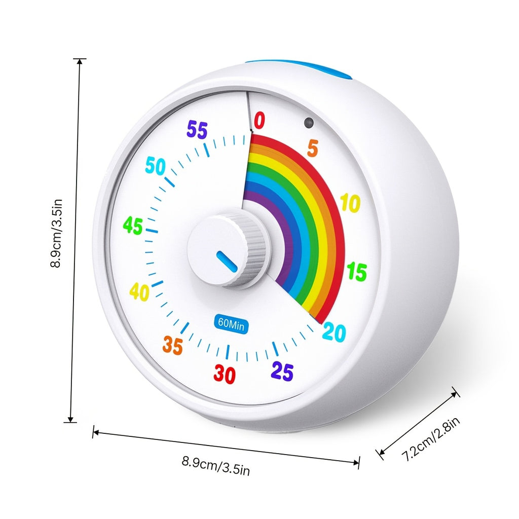 60-Minute Visual Countdown Timer | Silent, Color-Coded | Classroom, Office & Kitchen