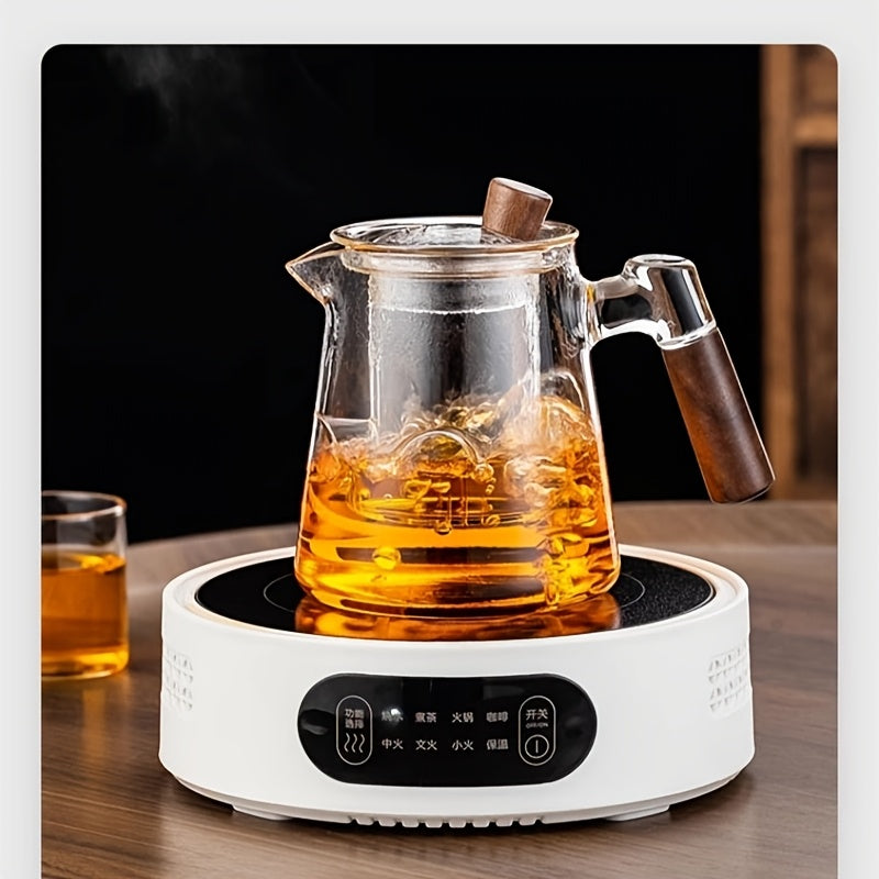 Glass Teapot and Coffee Pot with Handle & Filter – Transparent Stovetop Tea Kettle for Loose Leaf Tea, Herbal Tea & Coffee, Borosilicate Glass, Kitchen Brew Pot