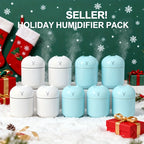 10-Pack Mini USB Desk Humidifiers with Spray Mist for Bedroom Living Room Office Car Long-Lasting Cool Mist Blue White Bulk Humidifier Set