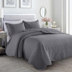 Microfiber Quilt Bedspread Set All Season Lightweight – Soft Breathable Quilted Coverlet Twin Full Queen King 16 Colors Machine Washable