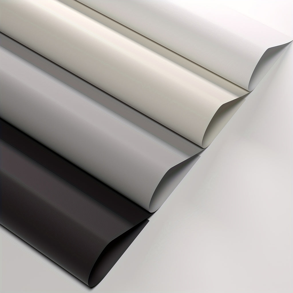 Cordless Blackout Roller Blinds Easy Install Privacy Window Shades | Room Darkening Roll Blinds for Home Office Living Room, Black White Grey Beige, 18 Width Options